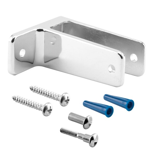 Prime-Line One Ear Wall Bracket, For 1-1/4 in. Panel, Zinc Alloy, Chrome Plated Finish (Single Pack) 656-6410 - main